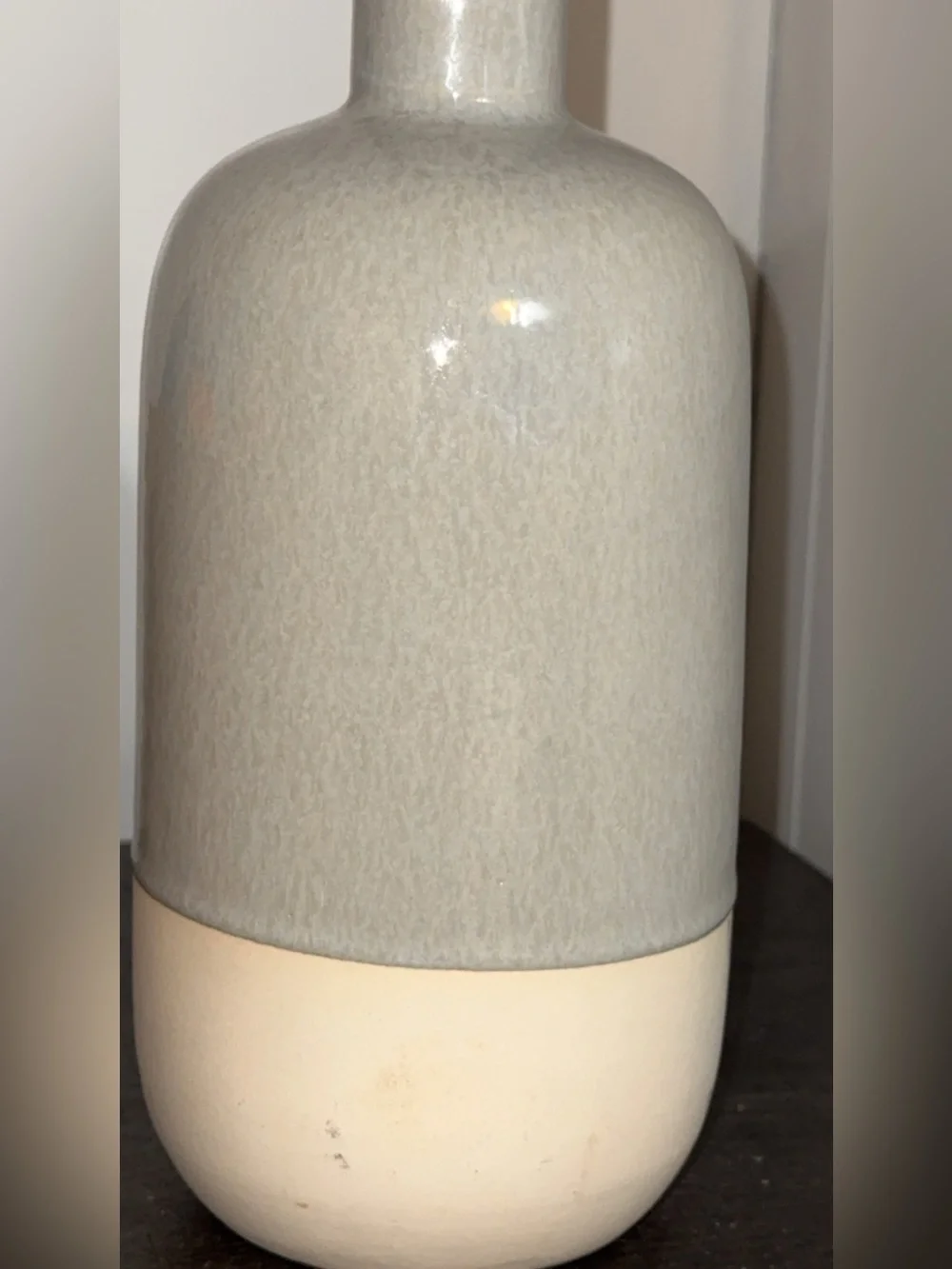 NWOT Magnolia Home Two Toned Gray Gourd Decorative Vase Home Accent